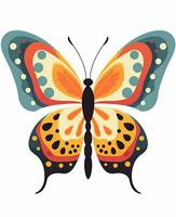 Beautiful butterfly isolated on white background. Vector illustration. Generative AI photo