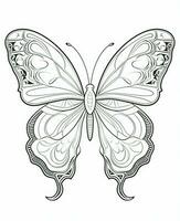 butterfly coloring pages for adults. Generative AI photo