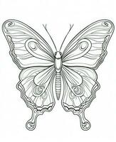 butterfly coloring pages for adults. Generative AI photo