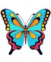 colorful butterfly on white background. Generative AI photo