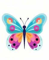 colorful butterfly on white background. Generative AI photo