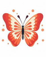 vector ilustración de un mariposa aislado en blanco antecedentes. generativo ai foto