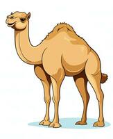 cartoon camel isolated on white background. Generative AI photo