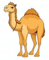 cartoon camel on white background. Generative AI photo