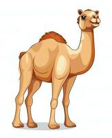 cartoon camel isolated on white background. Generative AI photo