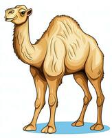 cartoon camel isolated on white background. Generative AI photo