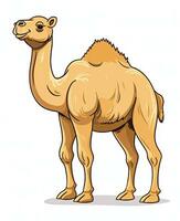 cartoon camel isolated on white background. Generative AI photo