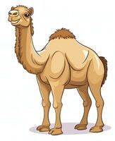 cartoon camel on white background. Generative AI photo