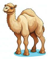 a camel standing on a white background. Generative AI photo