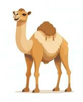 a camel is standing in front of a white background. Generative AI photo