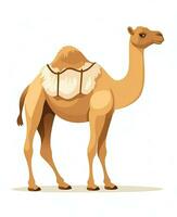 a camel with a saddle on its back. Generative AI photo