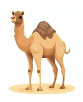 a camel is standing on a white background. Generative AI photo