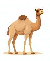 a camel standing on a white background. Generative AI photo