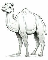 a camel is standing in a white background. Generative AI photo