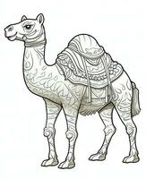 a camel with a saddle on its back. Generative AI photo