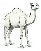 a camel is standing in front of a white background. Generative AI photo