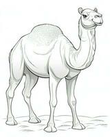 a camel is standing in the sand. Generative AI photo