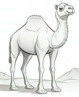 a camel is standing in the desert. Generative AI photo