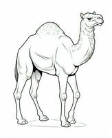 a camel coloring page. Generative AI photo