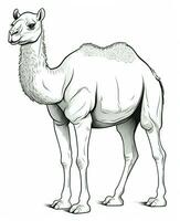 a camel is standing in a black and white drawing. Generative AI photo