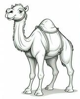 a camel is standing in a coloring page. Generative AI photo