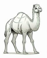 a camel is standing in a white background. Generative AI photo