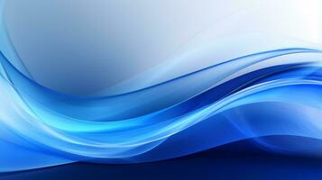 3D blue abstract wave background AI Generative photo