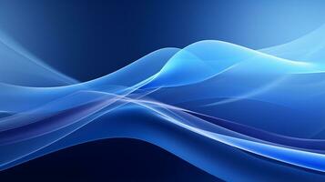 3D blue abstract wave background AI Generative photo