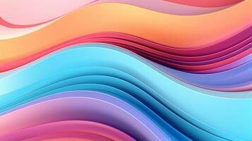 3D Colorful abstract wave background AI Generative photo