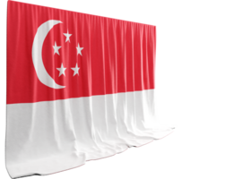 singapore flagga ridå i 3d tolkning kallad flagga av singapore png