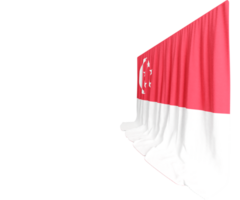 Singapur Flagge Vorhang im 3d Rendern namens Flagge von Singapur png