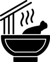 Chicken Noodle Soup Vector Icon Design