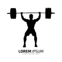 Minimal and abstract logo of gym vector man icon fitness silhouette template design gym club