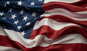 ondulación americano bandera Estados Unidos paño cinematográfico elegante generativo ai foto