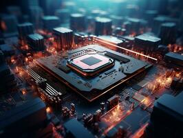 computer chipset motherboard processor modern dramatic light ai generative photo