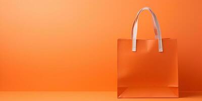 orange shopping bag copy space ai generate photo