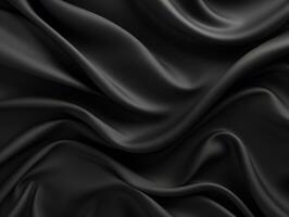 waving black cloth beautiful elegant silk generative ai photo