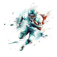 american football player with ink paint art, generative ai photo