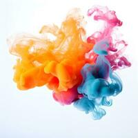 collection of colorful smoke on a white background, ai generative photo
