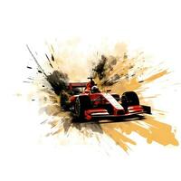 formula racing car with art ink paint effect, ai generative photo