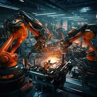 factories that use robotic power, AI generative photo