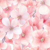 beautiful pink flower pattern image, ai generative photo