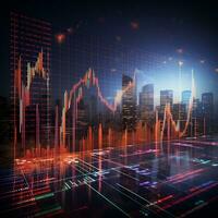 stock market up and down graph chart, ai generative photo