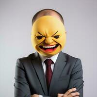 office boss with angry face emoji, ai generative photo