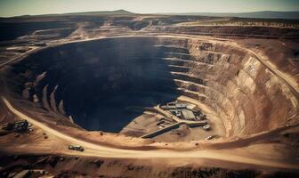 gigante minería cráter, ai generativo foto