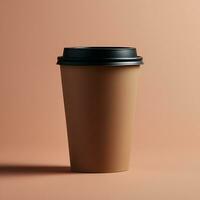 plain paper coffee cup for mockup, ai generative photo