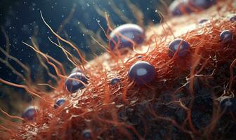 ilustración de un mutado virus o microbio, generativo ai foto