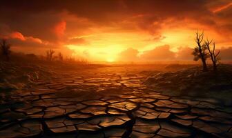 climate change issue concept illustration background, ai generative photo