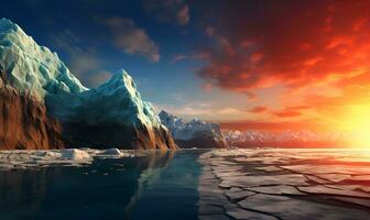 climate change issue concept illustration background, ai generative photo