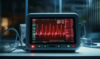 corazón Velocidad medición médico herramienta, ai generativo foto